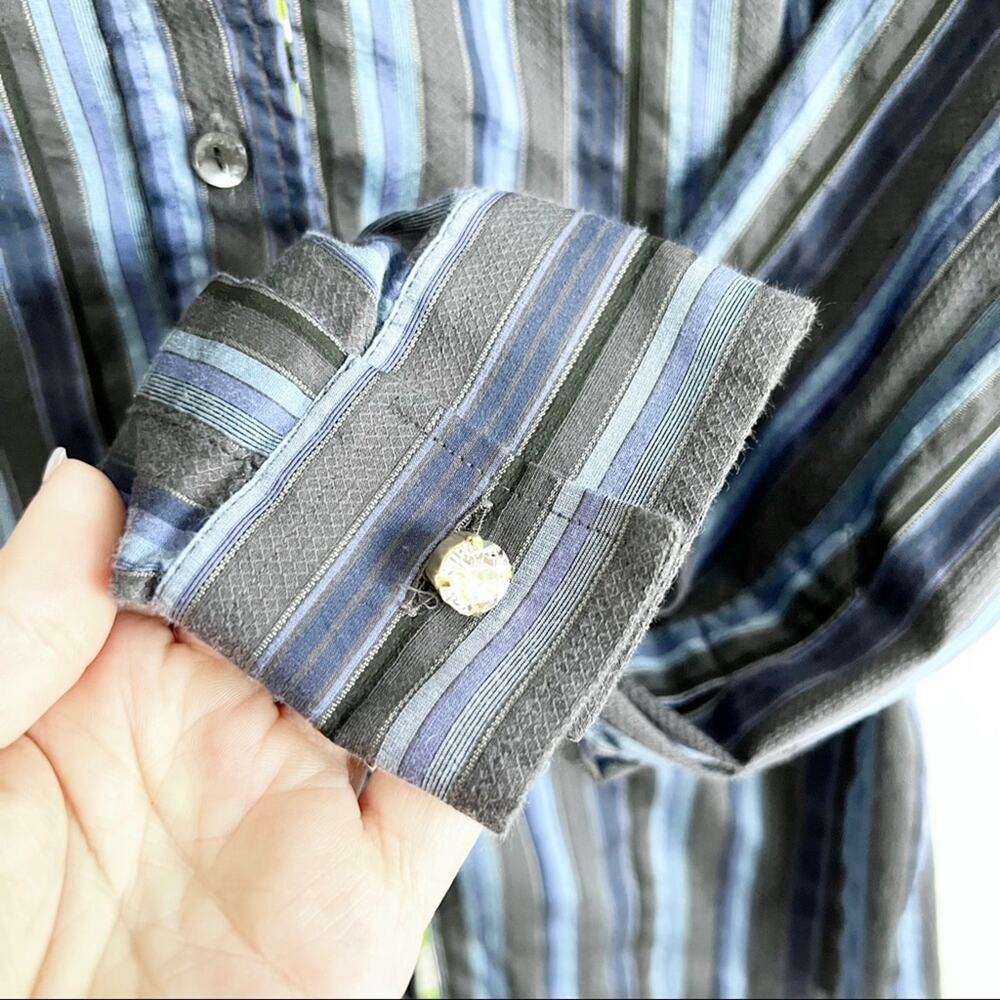 Dolce & Gabbana Y2K 2000’s Striped Floral Button Down Blouse 38 - Picture 8 of 11